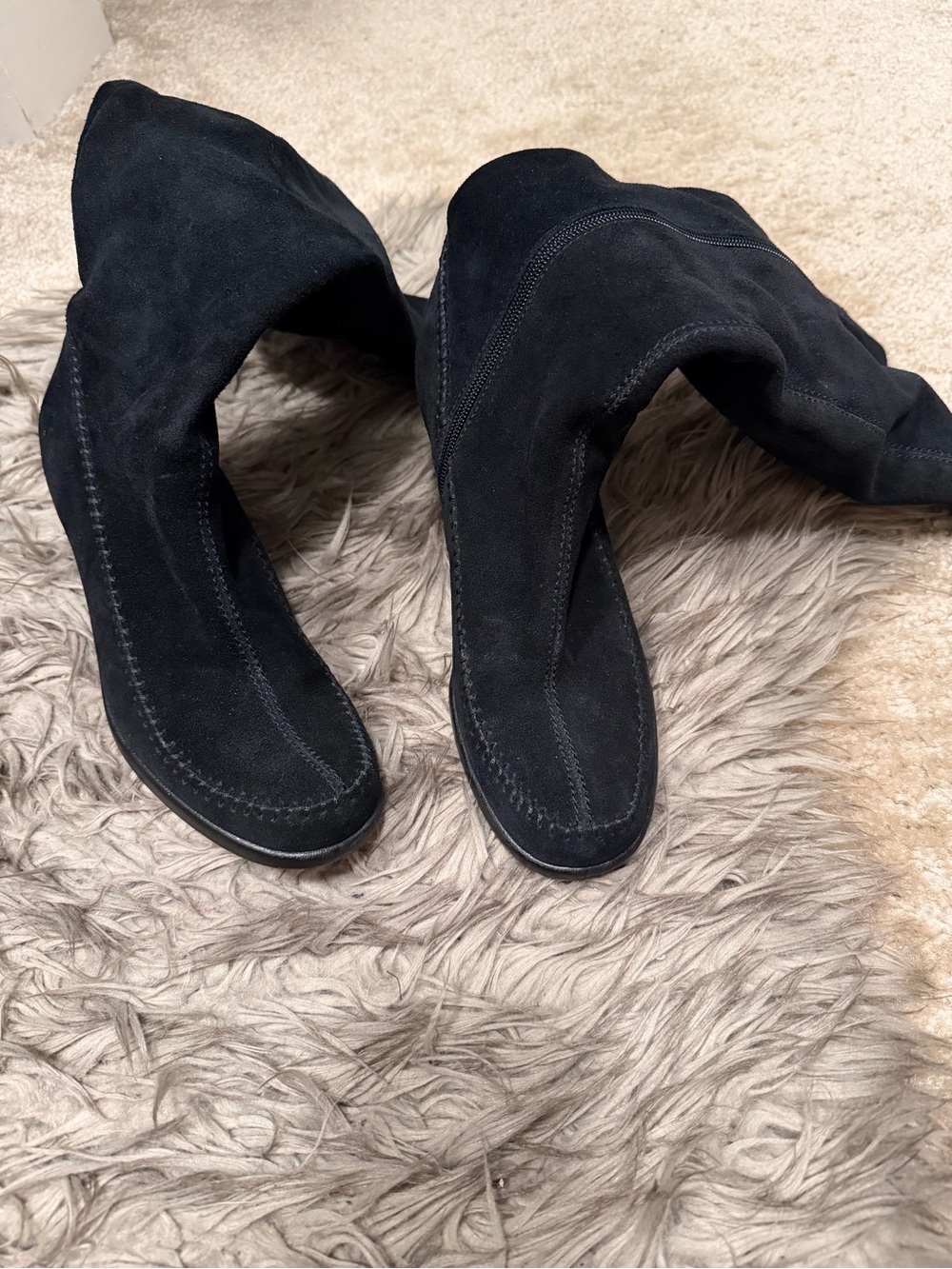 AEROSOLES Women Black Suede Knee-High Boots